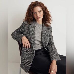 new Madewell Rosedale wool blazer in kelly glen plaid print